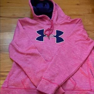 Pink and purple large under armour hoodie